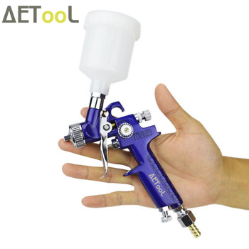 AETool 0.8mm/1.0mm Nozzle H-2000 Professional HVLP Spray Gun Mini Air Paint Spray Guns Airbrush For Painting Car Aerograph