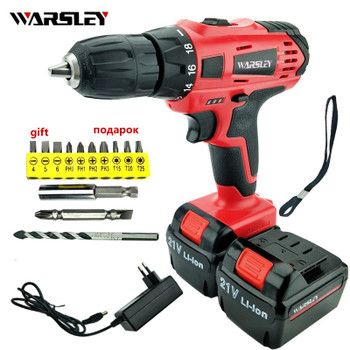 21v electric Drill Electric Cordless Screwdriver power tools Multi-function wireless 2Batteries drill +Professional toolbox