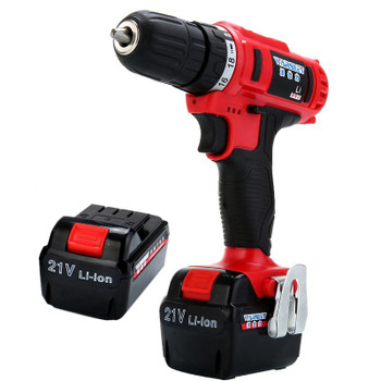 21V Power Drill Waterproof Multifunction Electric Drill Mini Cordless Electric Rechargeable Screwdriver 2 Batteries Power Tools 