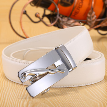 New Designer letter  buckle Automatic Buckle Cowhide Leather belt men jaguar designer white belts mens belts luxury 110-125cm