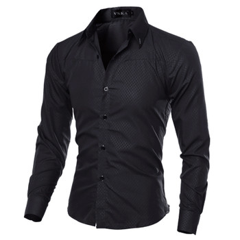 JCCHENFS 2018 Casual Mens Shirts Fashion Long Sleeve Plaid Shirt For Men Social Dress shirt Size: M-5XL