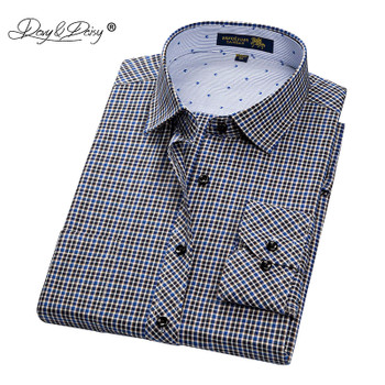 DAVYDAISY New Arrival Men Shirt Male Casual Shirt Men's Long Sleeved Striped Plaid Shirts Business Dress Shirts S-4XL DS179