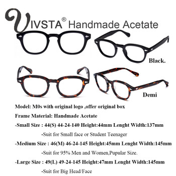 IVSTA Mos Logo Handmade Acetate Frames Women Johnny Depp Glasses Men Brand Designer Cellulose Tortoise Acetato Marca with Box