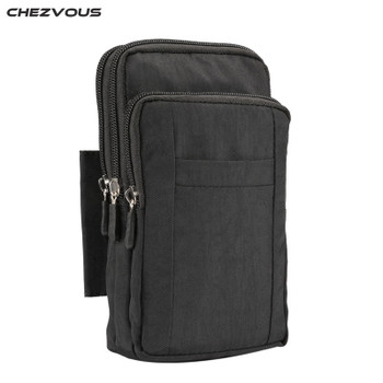 CHEZVOUS Universal Waterproof Nylon Cell Phone Pouch for redmi 5 plus note 4x Outdoor Waist Phone Bags For All Below 7.0 inch