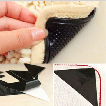 4Pcs/set Triangular Non-slip Mats Fixed Carpet Rug Carpet Mat Grippers Non Slip Skid Silicone Bath Living Room Anti-skid Pads