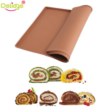 Delidge 1 pc  Cake Roll Mat Silicone Non-Stick Swiss Roll Molds Tray Square Shape Swiss Cake Rolls Pallets Chocolate Molds 
