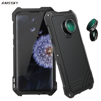 S9 Plus Case Flip Cover Metal Iron Armor for Samsung Galaxy S9 / S9 Plus Case Phone 3 in 1 Camera Lens Luxury 360 Anti-knock