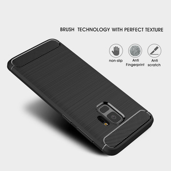 Tomkas Case For Samsung Galaxy S9 Case Luxury Slim Soft Silicone Back Cover For Samsung Galaxy S9 Plus Case Brushed Carbon Fiber