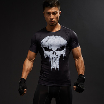 2018 Brand Men Marvel Punisher T Shirt Punisher Short Sleeve T Shirts 
