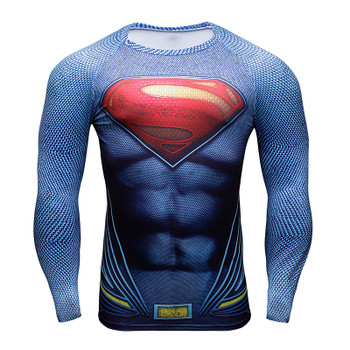 Civil war Captain America 3 Superman T-shirt men long-sleeve 2017 new 3D printing Compressed t shirts fitness tights tops tee