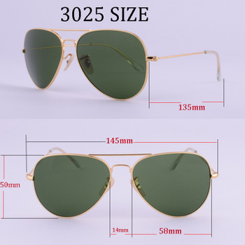 LVVKEE brand designer top quality Aviator glass lenses sunglasses Men women brown G15 Gradient 58mm lens sun glasses UV400 100%