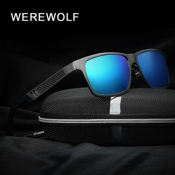 WEREWOLF Aluminum Magnesium Alloy Men's Polarized Mirror Sun Glasses Square Female Driving Sunglasses For Men Gozluk 4165