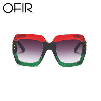  OFIR 2018 Newest Oversized Square Sunglasses Women Luxury Brand Designer Red Green Sun Glasses Female Vintage Shades Eyewear