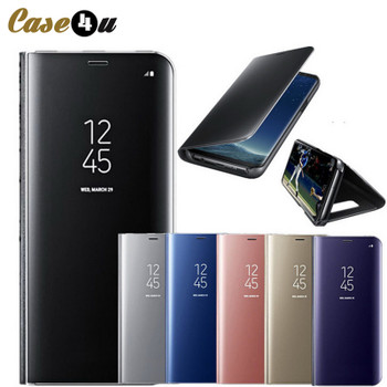 Smart Leather Flip Stand Mirror Case For Samsung Galaxy S8 S9 Plus S7 S6 Edge Note 8 Galaxy j5 j7 2017 EU Version Case 360 Cover