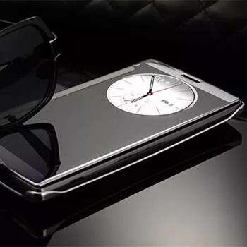Luxury Slim Smart Circle View Auto Sleep Electroplating Hard Mirror Flip Cover Phone Cases Clear View Case For LG G4 H818 H815