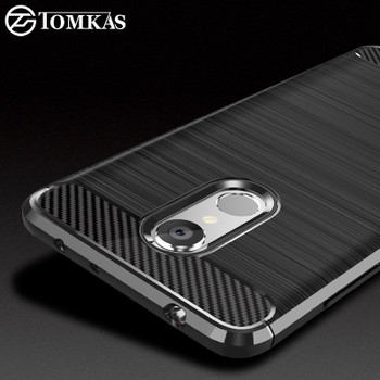 TOMKAS Carbon Fiber Phone Cases For Xiaomi Redmi 5 Case Silicone Soft Fashion TPU Back Cover Xiaomi Redmi 5 Plus Case Coque Capa