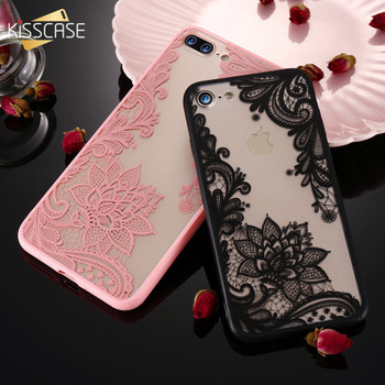 KISSCASE Phone Case For iPhone 6 6s Plus 7 7 Plus 5 5s SE Case Luxury Lace Flower TPU Cover for iPhone 8 8 Plus 5 5S SE Fundas