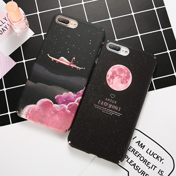 KISSCASE Matte Case For iPhone 6 6S 7 plus Coque Aircraft Moon Starry Sky Hard PC Cover For iPhone SE 5S 5 X Phone Case capinhas