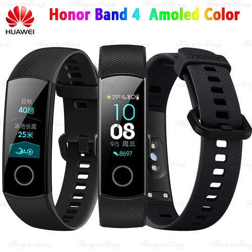 huawei honor band 4 0.95 amoled 2.5 d swim posture detect heart rate sleep snap monitor smart watch bracelet
