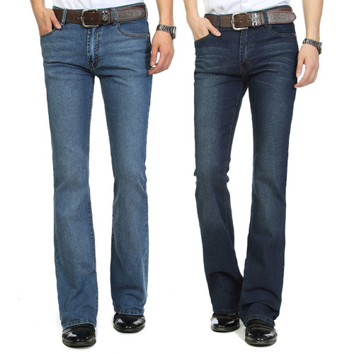Mens Boot Cut Jeans Slightly Flared Slim Fit Famous Brand Blue Black Jeans Designer Classic Male Stretch Denim Jeans Onshopdeals Com