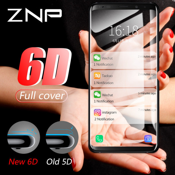 ZNP Curved Full Cover Tempered Glass For Samsung Galaxy S9 S8 Plus Note 8 S7 S6 Edge S8 S9 Screen Protector Tempered Glass Film