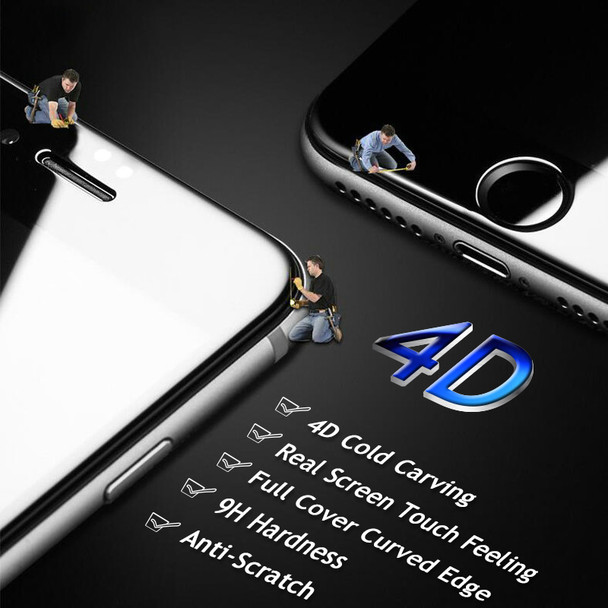 4D Screen Protector for iPhone 6 6s 6plus 6Splus 7 7plus 8 X New 3D Upgrade Cold Carving Full Cover Quality Color Tempered Glass