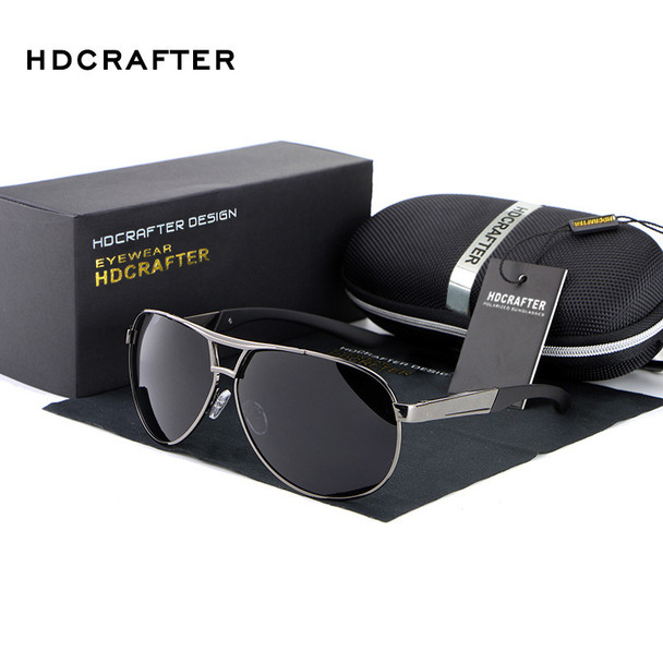 HDCRAFTER Fashion Men's UV400 Sunglasses 2016 New Mirror Eyewear Sun Glasses For Men With Case Box oculos de sol feminino ABS-3