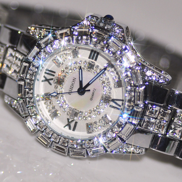 Luxury Woman Watches! Austrian Crystal Full Rhinestone watch popular Dress Watch! Fashion Diamond Wristwatches bracelet watches