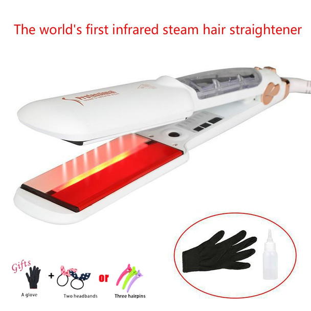 2In1 Professional Steam Hair Straightener Ceramic Vapor Infrared Heating Hair Flat Iron Steampod Straightening Styling Tool B59