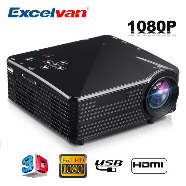Excelvan LED1018 Mini Portable LCD Projector With HDMI USB VGA AV SD Multimedia Interfaces Support 1080P For Movie Home Cinema