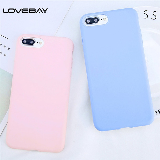  Lovebay Phone Case For iPhone X 8 7 6 6s Plus Lovely Candy Color Retro Dark Green Soft TPU Silicone Cover Cases For iPhone 8