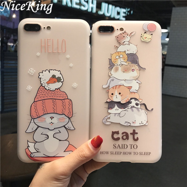 sFor iPhone 7 Case iPhone 6 Case Silicone Niceking Cute Cartoon Matte TPU Soft Back Cover Case For iPhone X 6S 6 7 8 Plus Coque