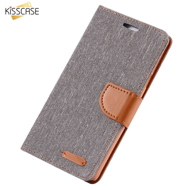KISSCASE Book Flip Cloth Skin Phone Case For Samsung Galaxy S8 S8 Plus S7 S7 Edge S6 Edge Note 8 Magnetic Wallet Card Slot Cover