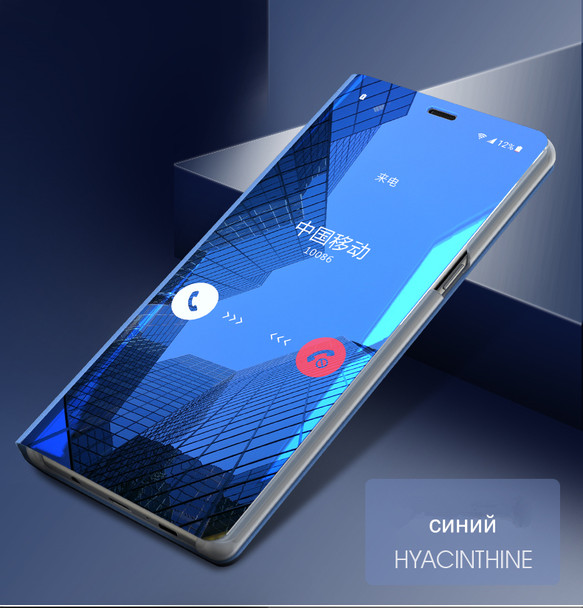 MaxGear Luxury Leather Smart Flip Mirror Phone Cases For Samsung Galaxy Note 5 8 J5 J7 Prime Clear View Stand Case