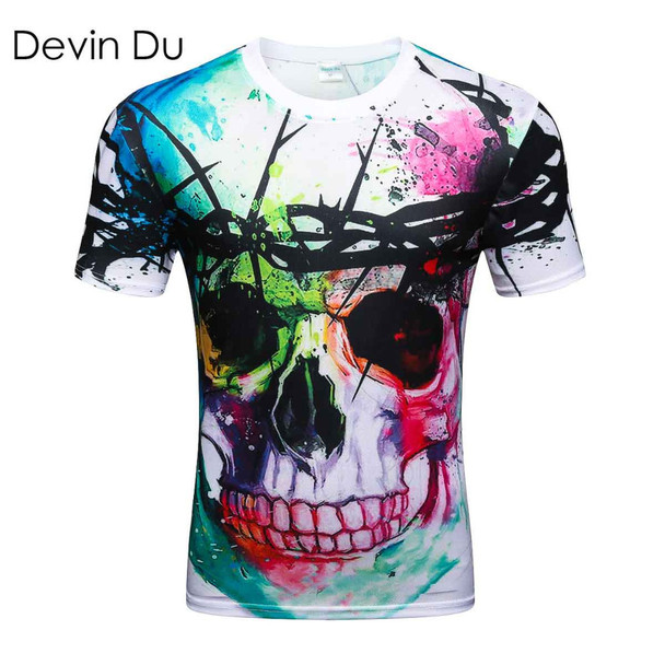 Devin Du new Fashion Brand T-shirt Hip Hop 3d Print Skulls Harajuku Animation 3d T shirt Summer Cool Tees Tops Brand Clothing