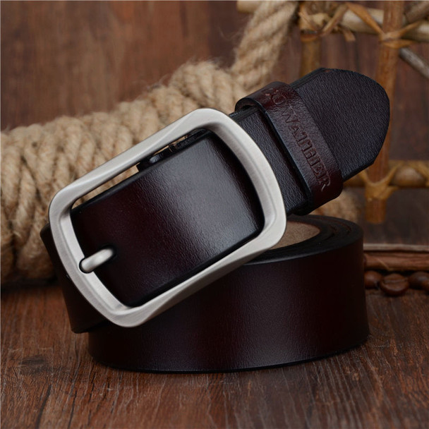 COWATHER fashion cow genuine leather 2017 new men fashion vintage style male belts for men pin buckle 100-150cm waist size 30-52