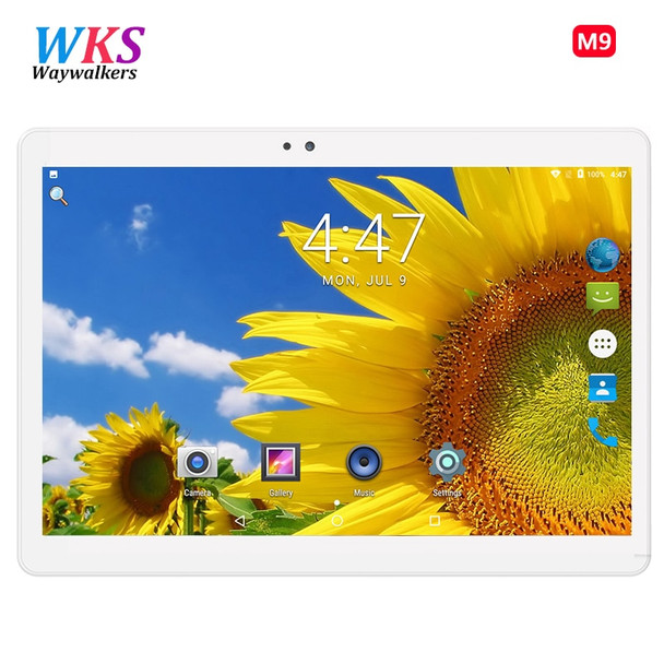 WKS 2018 New 10.1 inch Octa Core 3G Tablet PC 4GB RAM 64GB ROM 1920X1200 Dual Cameras Android 7.0 Tablets 10.1 WIFI Dual SIM