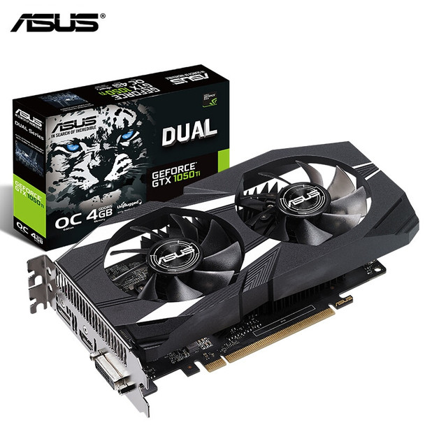 ASUS DUAL-GTX1050TI-O4G-V2 Graphics Card Snow Leopard GTX 1050Ti GeForce 128 bit Discrete Graphics Card 1341-1455MHz HDMI DVI-D