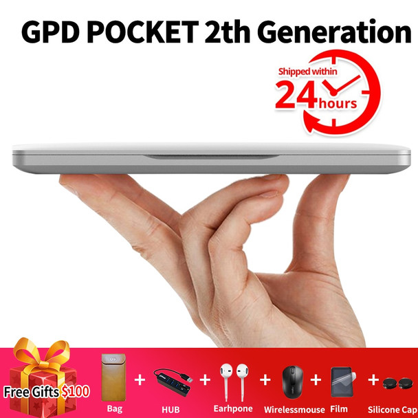 GPD Pocket2 Pocket 2 Aluminum Shell Mini touch Screen Laptop windows 10 UMPC 7 " NoteBook Tablet PC X7-Z8750 8GB/128GB (silver)