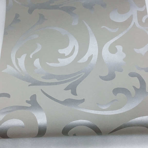 Grey Classic Luxury 3d Floral Embossed Textured Wall Paper Modern