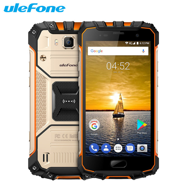 Original Ulefone Armor 2 Waterproof IP68 Cell Phone 5.0 inch 6GB RAM 64GB ROM MTK6757 Octa Core Android 7.0 16MP Cam Smartphone