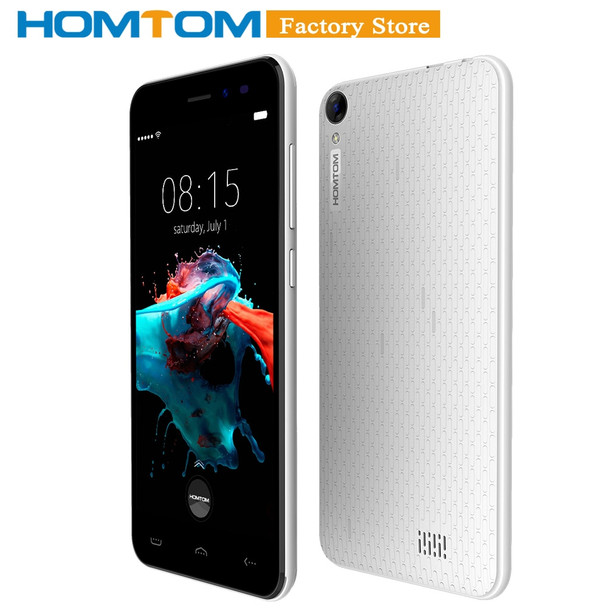 Original HOMTOM HT16 Smartphone 3G WCDMA Android 6.0 Quad Core MTK6580 5.0" Screen 1GB RAM 8GB ROM Dual Cameras Mobile Phone