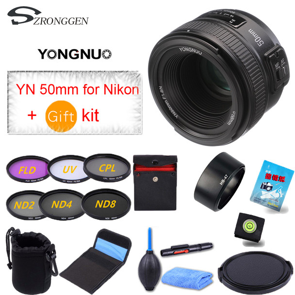 YONGNUO YN50MM F1.8 Large Aperture Auto Focus Lens YN 50MM for Nikon f1.8 50mm Camera Lenses d7000 d90 d5200 d7200 d750 d610