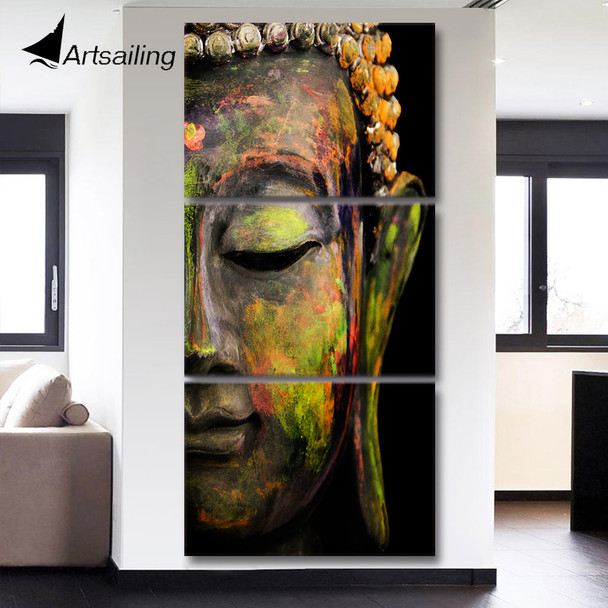 Artsailing wall art  HD print 3 piece canvas art Buddha painting Wall Art Modular Picture For Living Room Buddha canvas 