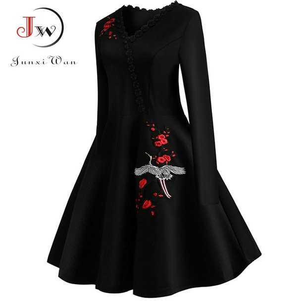 womens black dress long