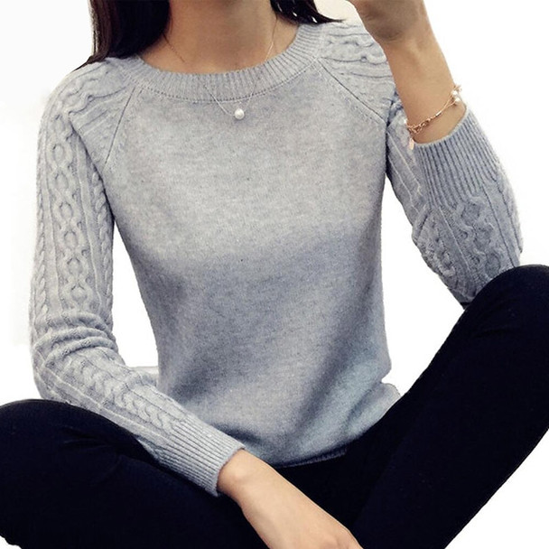 Women O neck Pullover Sweater 2018 Autumn Winter Korean New Solid Basic Knitted Sweater Female Fashion Wild Knitwear 2018