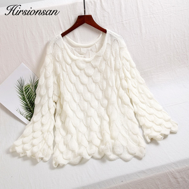 Hirsionsan Elegant Sweater Women 2018 Casual Fashion Loose Women Sweaters and Pullovers Cute 3D Pink White Jumper Sueter Mujer