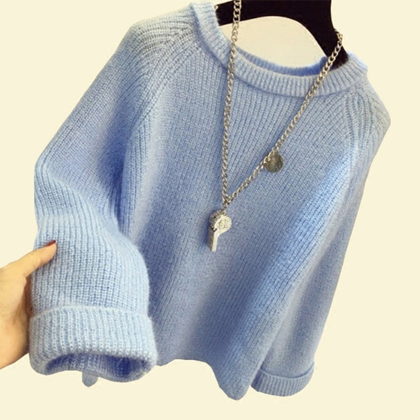 2018 New Autumn Winter Women Sweaters Solid Color Soft Mohair Knitting Pullovers Loose Knitted Sweaters Female Jumper Tops