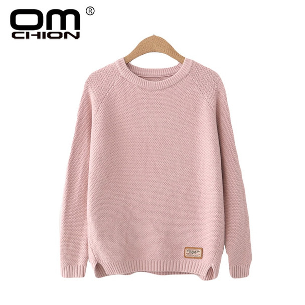 OMCHION Roupas Feminina 2018 Autumn Winter Harajuku Women Sweaters And Pullovers Casual Slim Solid Split Korean Knitwear LMM147