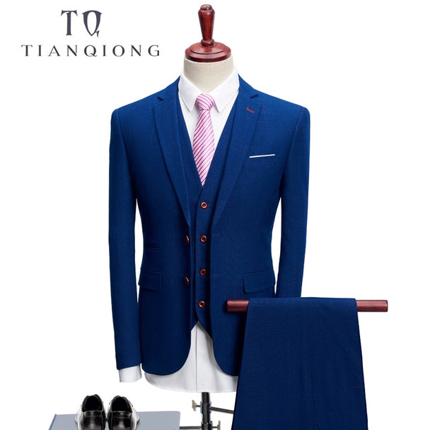 TIAN QIONG 2018 Business Men Suits for Wedding Party Suit Slim Fit for Men Notch Lapel 3 Pieces Mens Suits (Jacket+Vest+Pants )